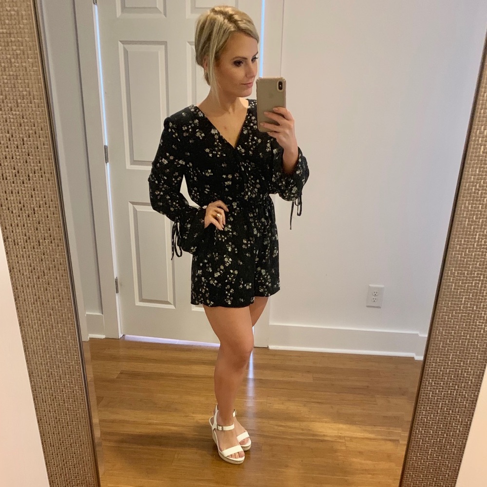 Cupcakes and Cashmere Bell Sleeve Floral Romper